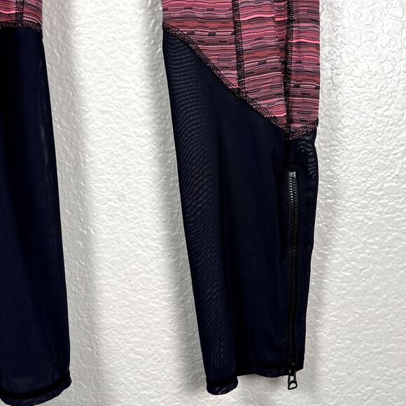 FP Movement Sz M Betty Legging Black Pink Zippers Yoga Dance Surf Run - Picture 4 of 10